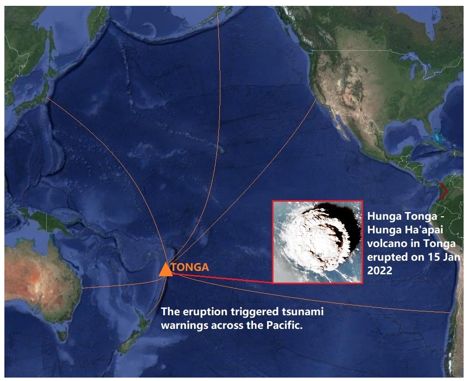 Image for Hunga Tonga-Hunga Ha’apai volcano tsunami, 15 January 2022.