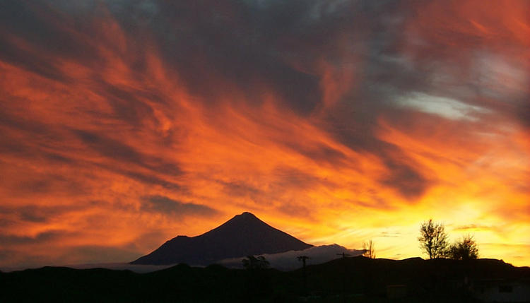 Taranaki Volcano sunset.