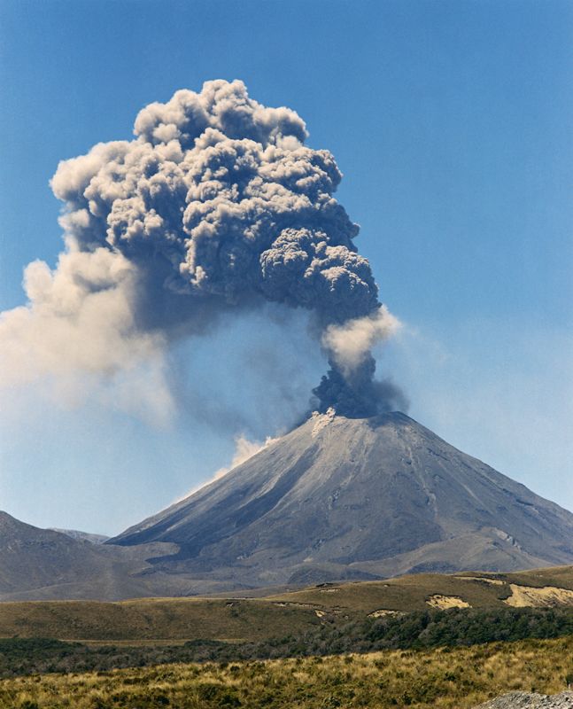 Eruption of Ngauruhoe, 1974.