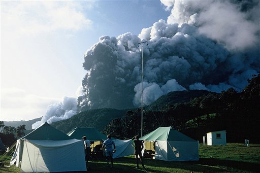 Raoul Island eruption 1964.