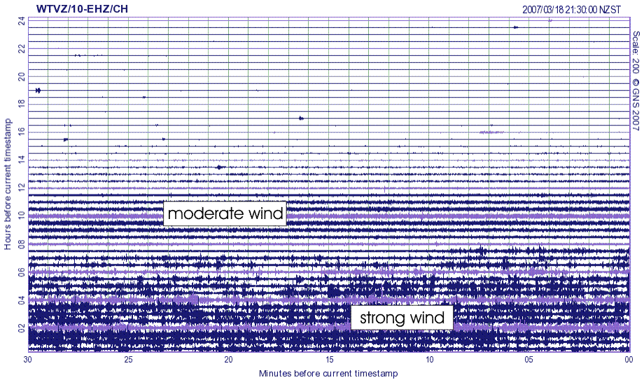 Figure 5: Typical wind noise on a seismic record.